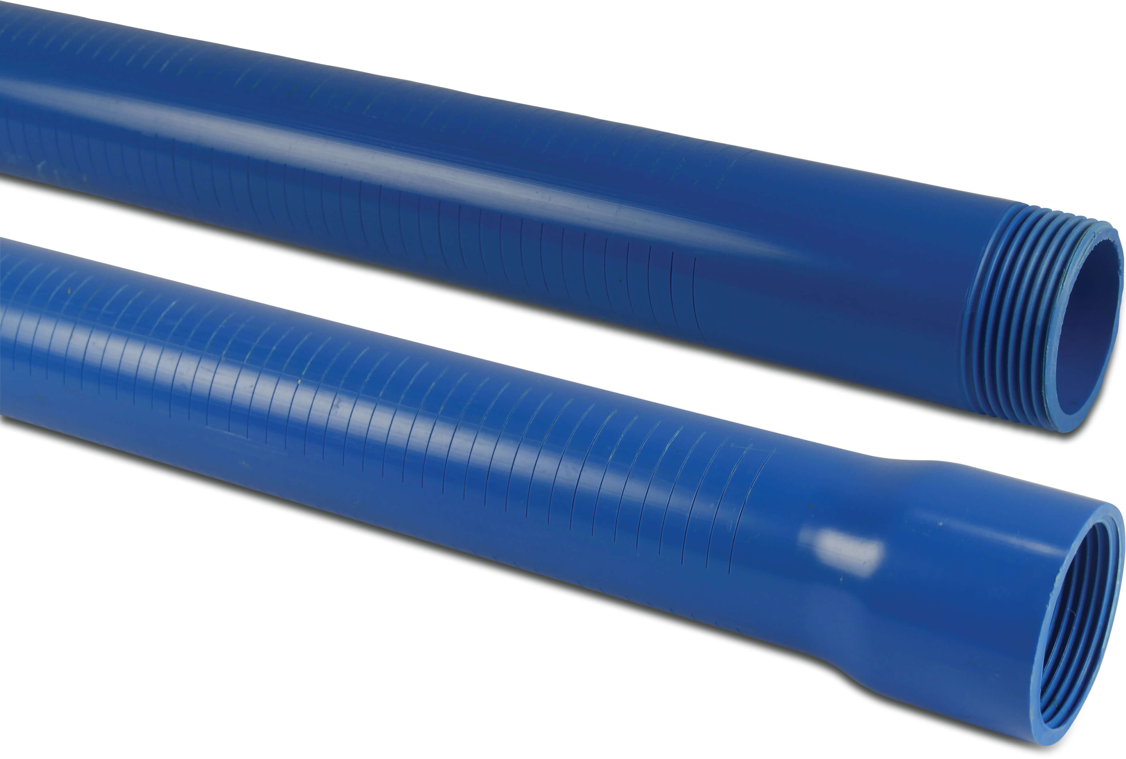 Filterrør PVC-U 1 1/4" indvendig gevind x udvendig gevind 0,3 mm blå 1m