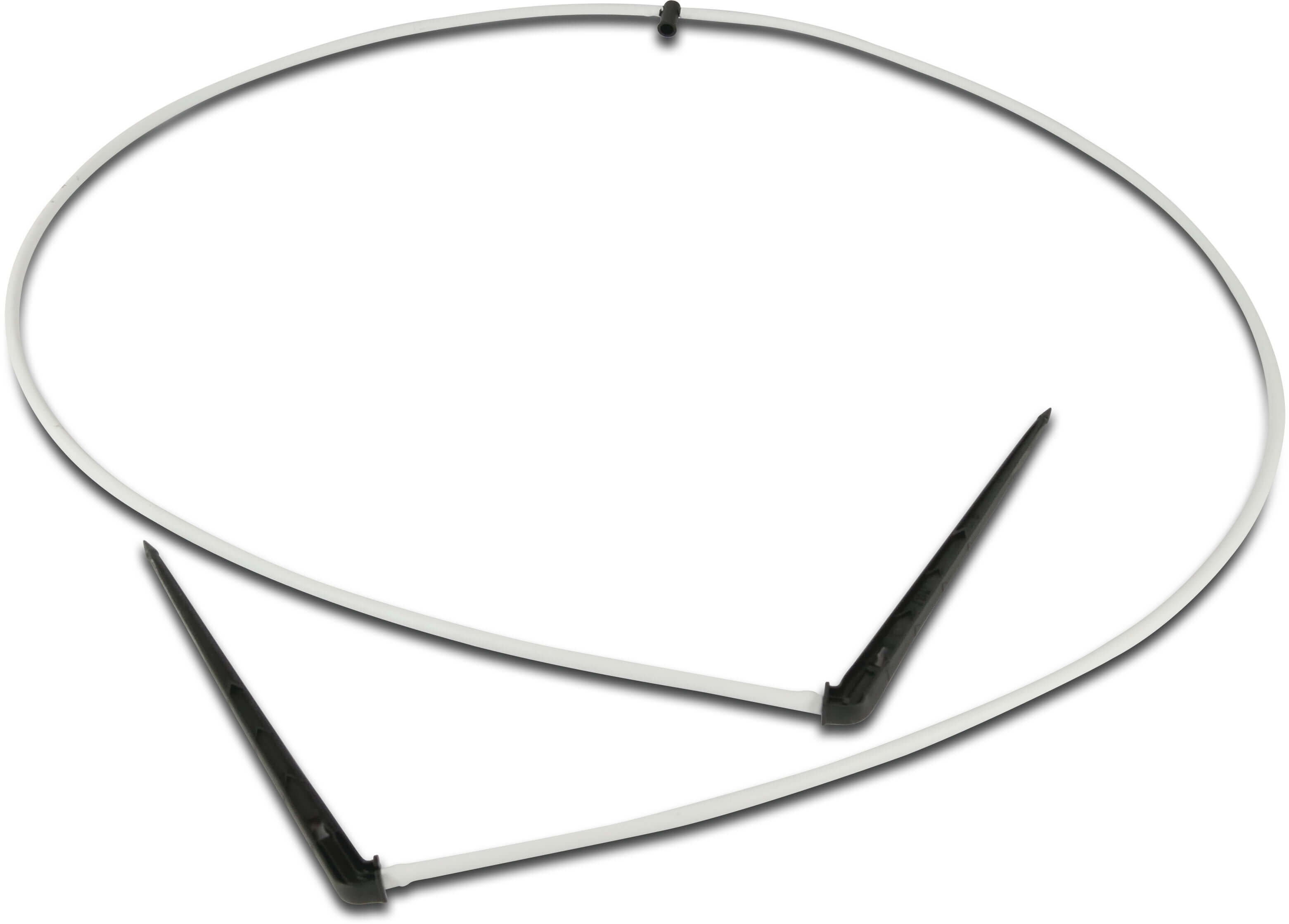 NaanDan 2-vejs manifold med PE slange + vinklet dryppind med labyrint plastik Konisk F 60cm sort/hvid type Click Tif, tubing with angle labyrinth stake
