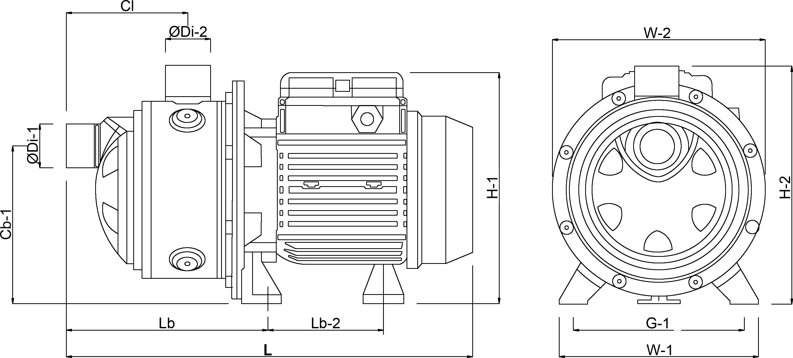 Foras Mehrstufige Kreiselpumpe Edelstahl 304 1" Innengewinde 7bar 1,7A 230/400VAC Blau Typ P 3S-100/5 T
