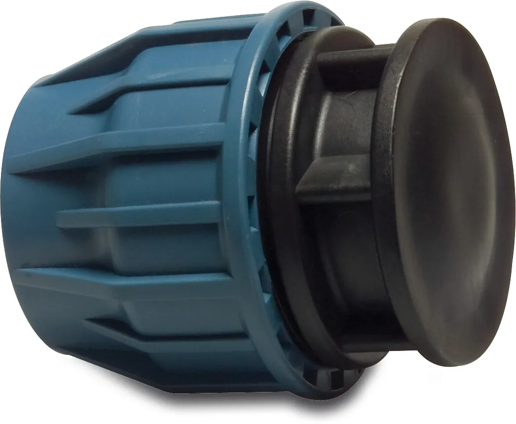 Jason Cap PP 20 mm compression 16bar black/blue DVGW/KIWA/WRAS/SVGW