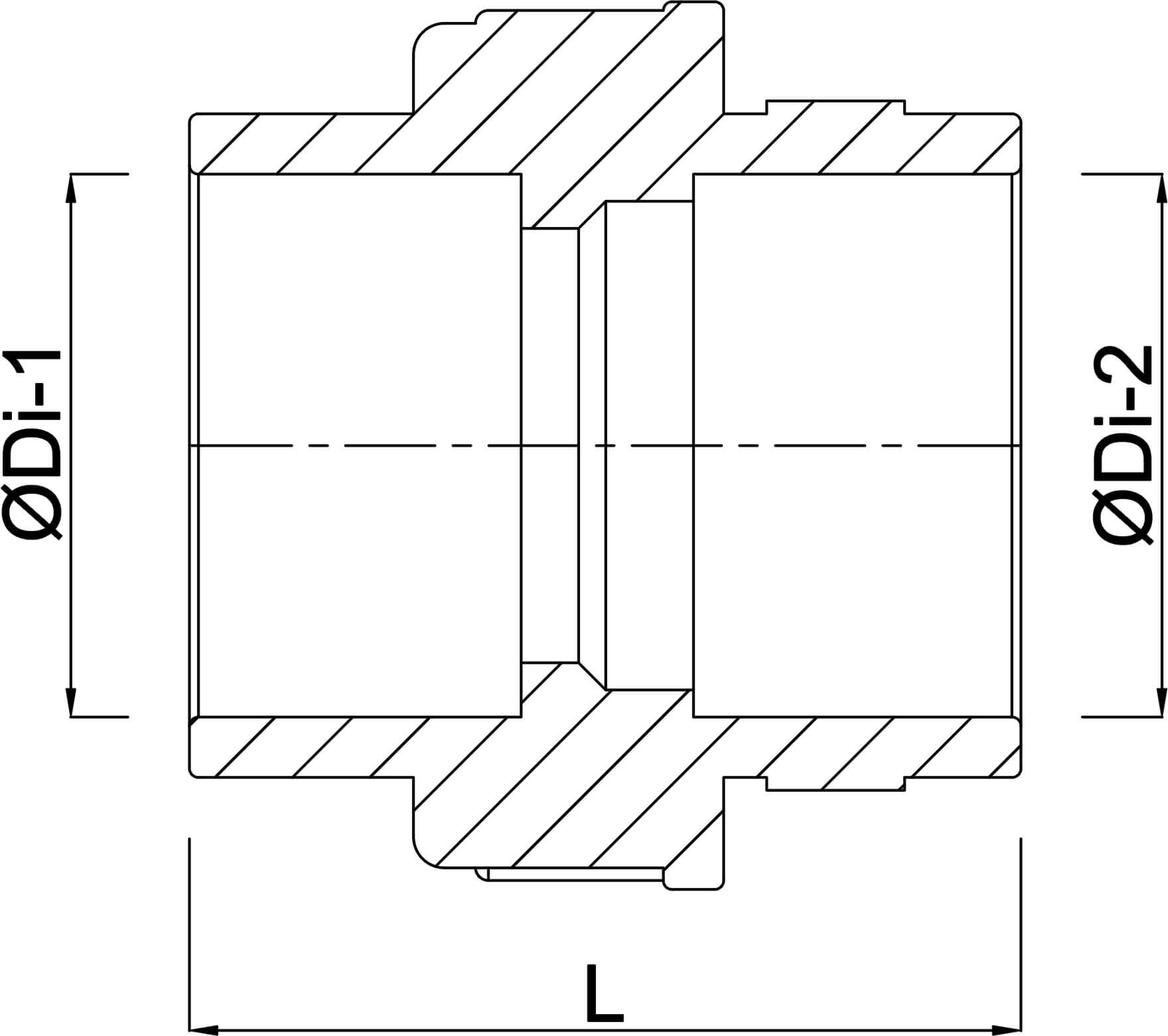 VDL Raccord union PVC-U 50 mm collage femelle 16bar gris type A