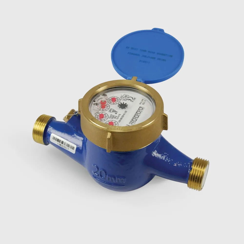 Profec Wasserzähler Trockenläufer Messing 2 1/2" Außengewinde 16bar 0,1A 15m³/h DN50 24V Blau CE/MID MD-A/MD-AP Typ TL Multijet waagerecht mit Pulsoption