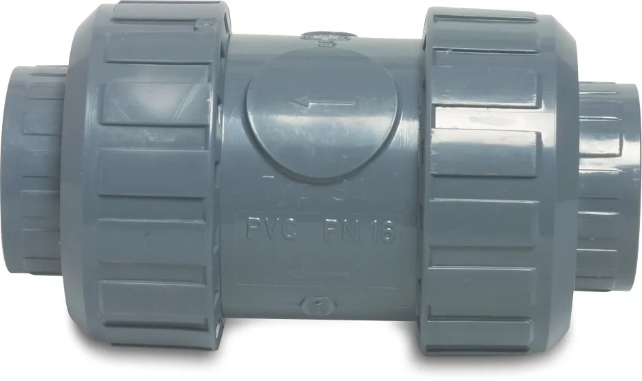 Praher Non return valve PVC-U 1/2" female thread 10bar grey type S4