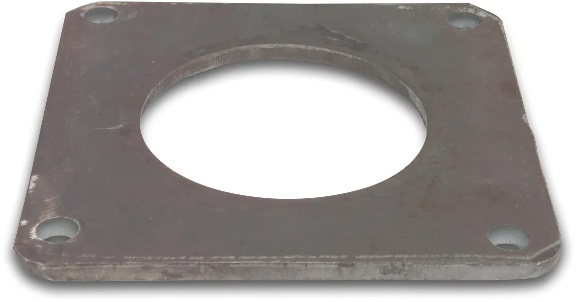 Flange adaptor steel 4" square flange x butt welding black