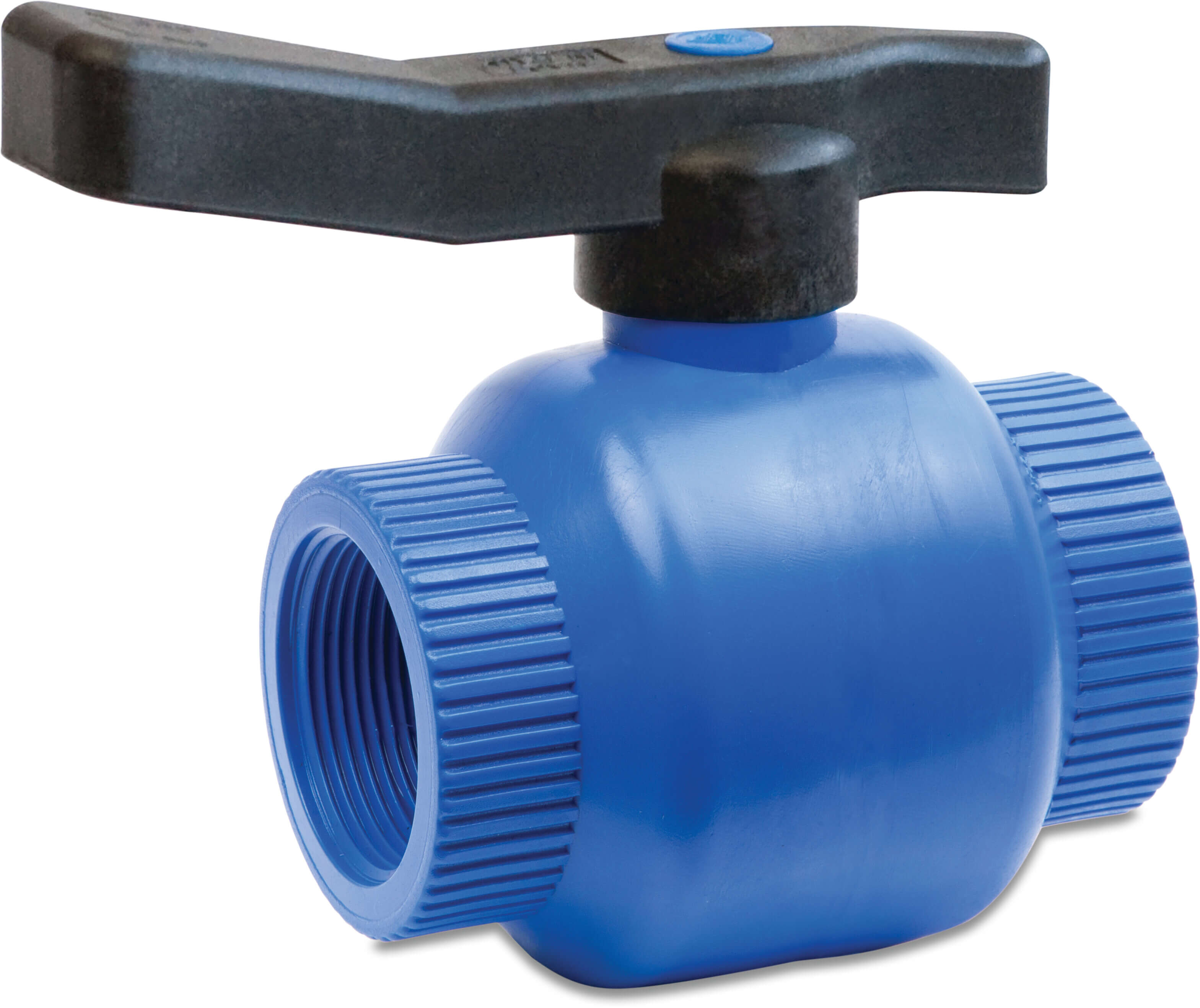 Ball valve PP 1/2" female thread 16bar blue type ICE