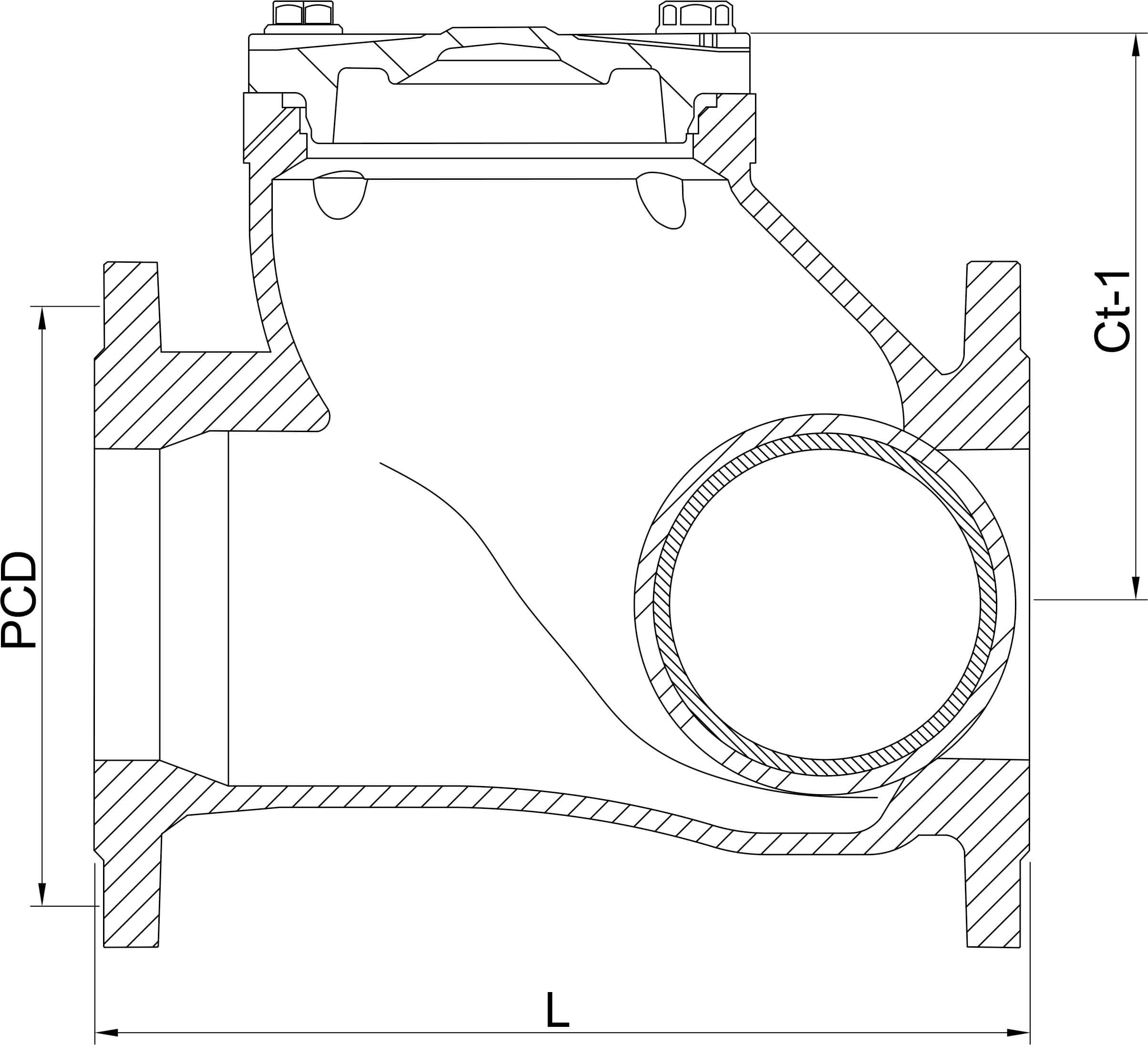 Profec Non return valve ductile iron (GGG40) epoxy coating DN65 DIN flange 10bar DN65 blue PN10/16
