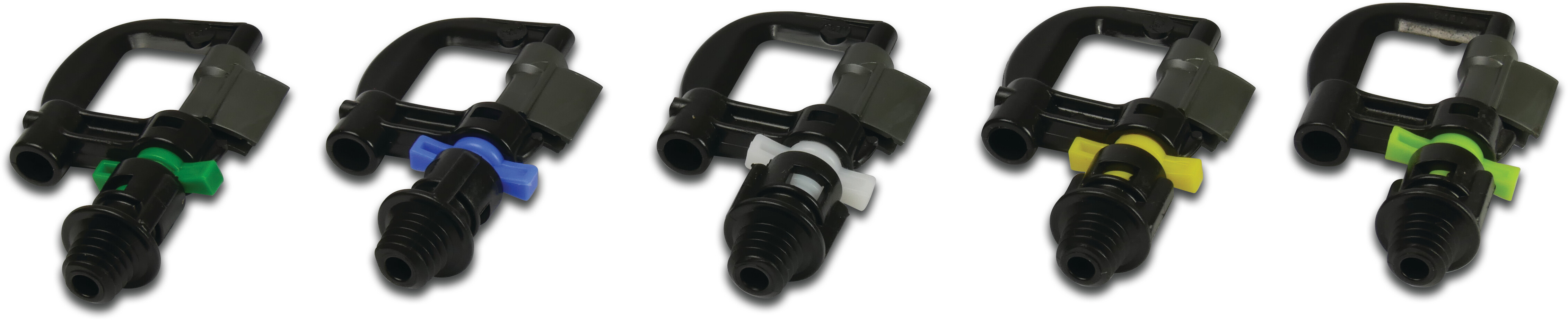 NaanDan Bügeldüse Kunststoff 3/8WW Außengewinde 1,6 mm 360° Gelb Typ Hadar 7110, inverted