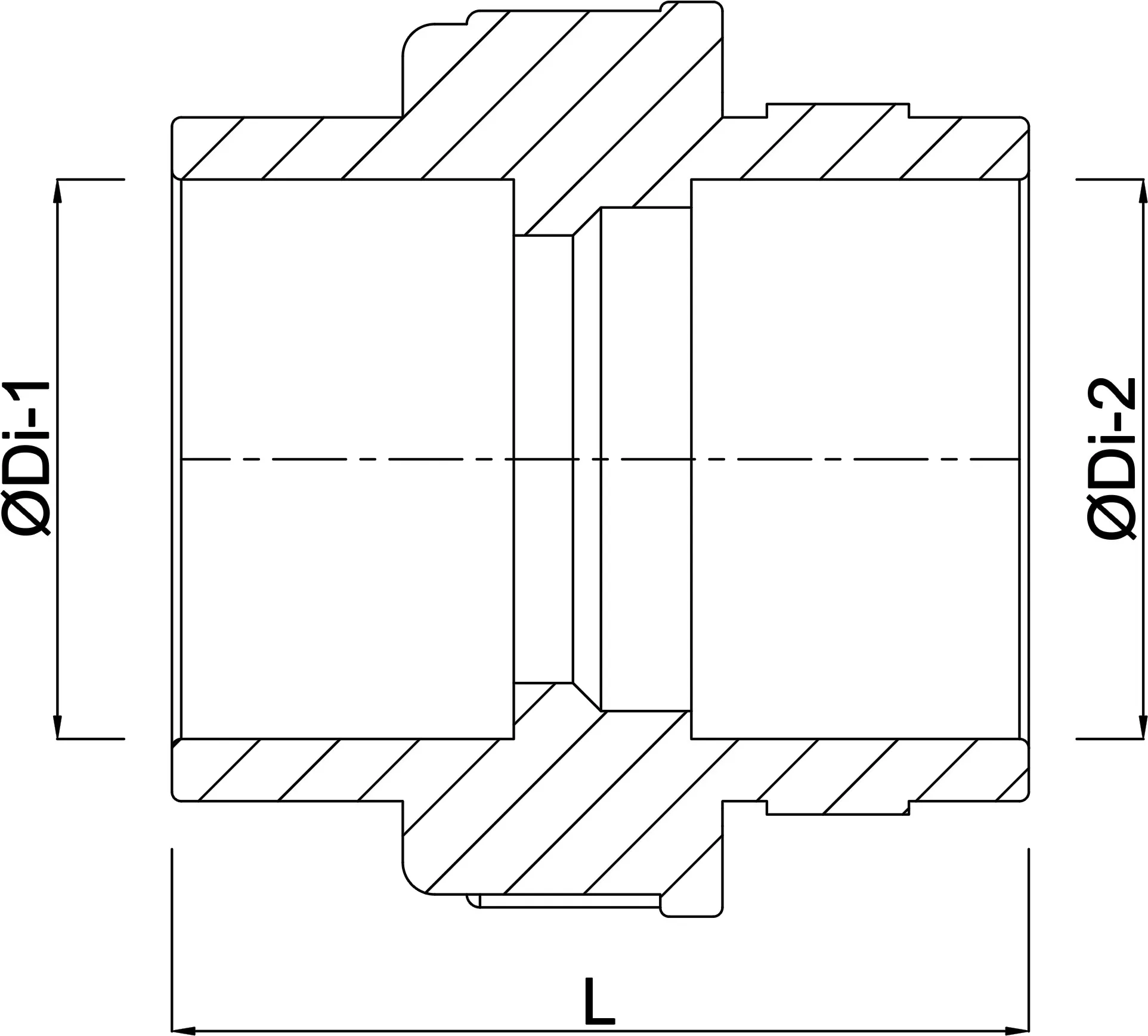 Profec Verschraubung PVC-U 50 mm Klebemuffe 10bar Grau