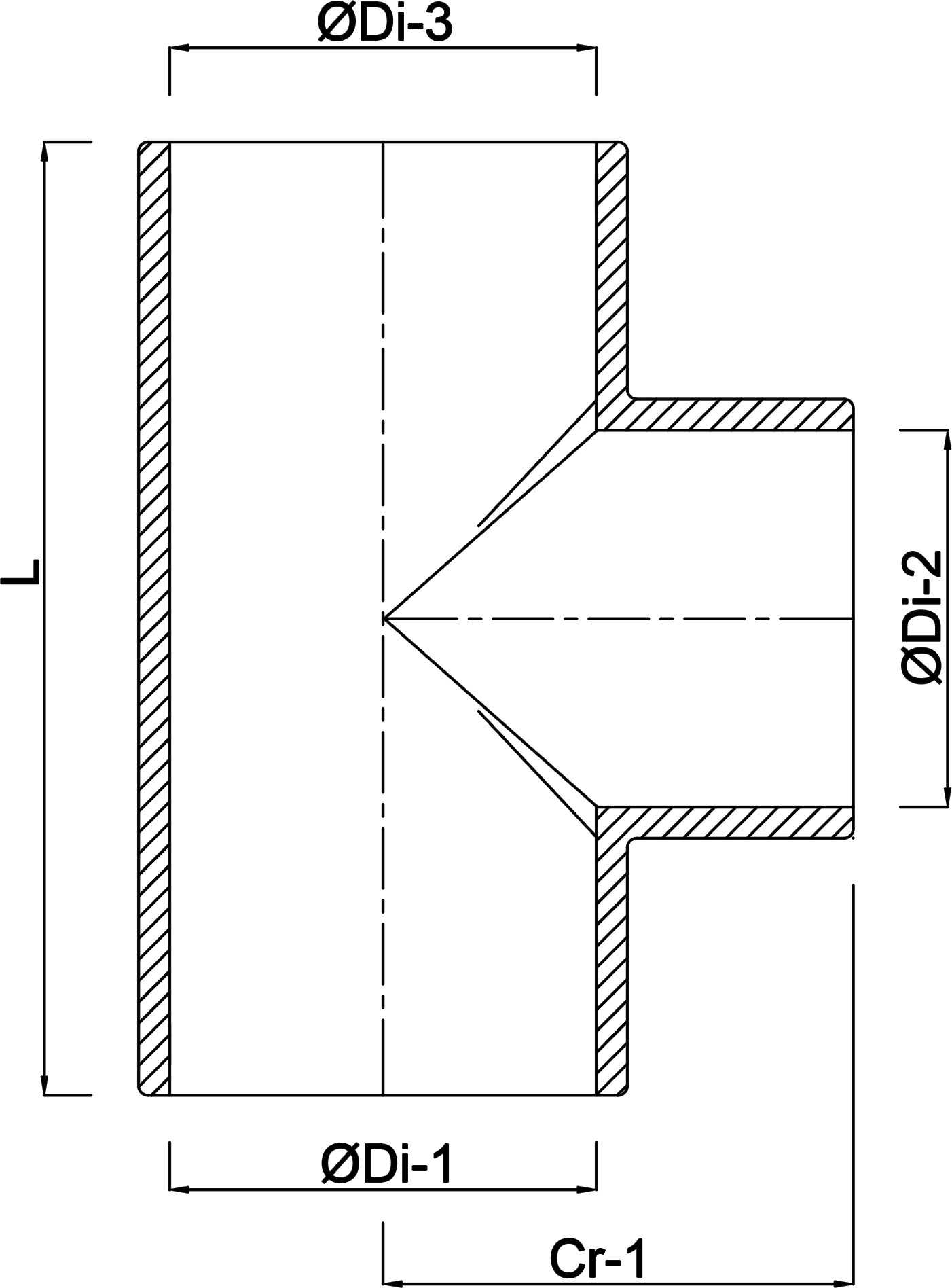 VDL T-Stück 90° PVC-U 50 mm x 40/50 mm x 50 mm Klebemuffe x Klebemuffe/Klebestutzen x Klebemuffe 10bar Grau