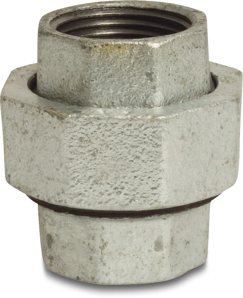 Profec Nr. 340 Union coupler cast iron galvanised 1" female thread 25bar DVGW type conical