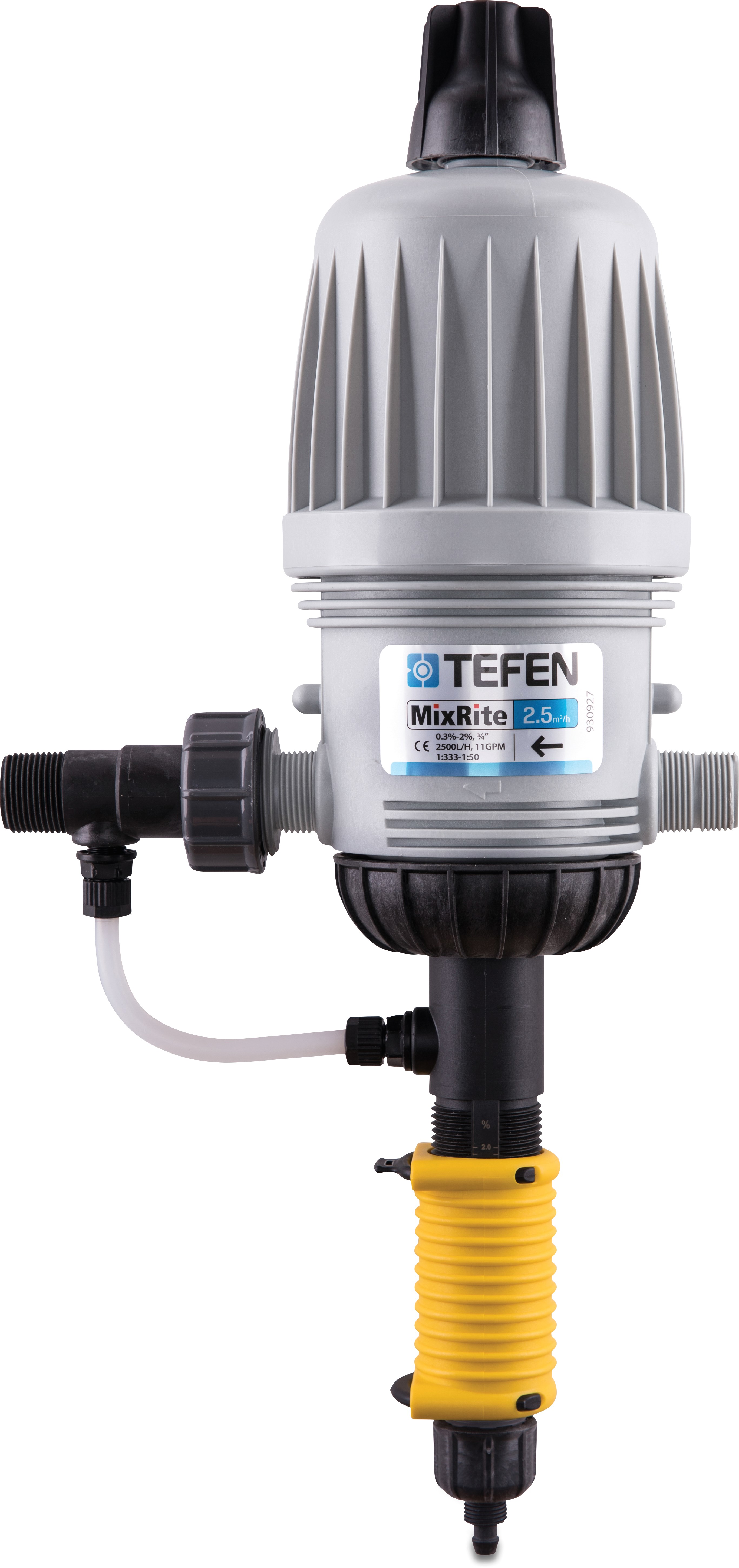 Tefen Dosing pump 3/4" x 10 mm x 3/4" male thread x hose tail x male thread type MixRite 2.5 On/Off external by-pass 0.3% - 2%