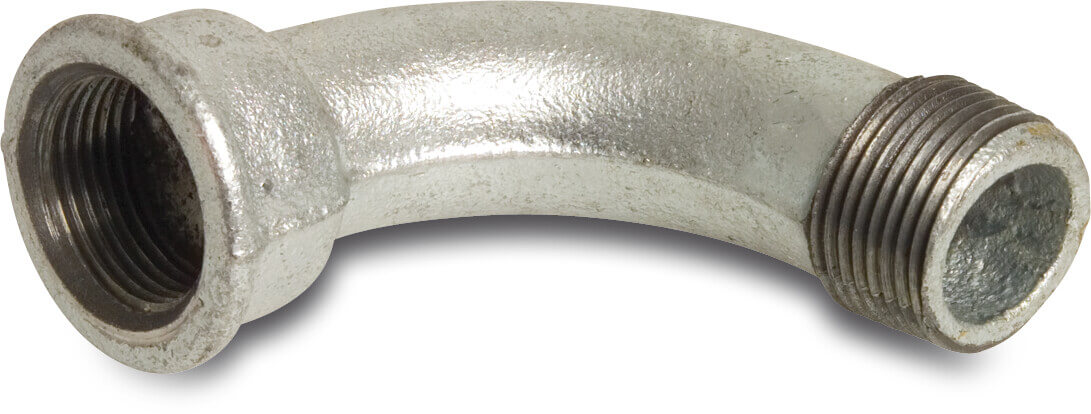 Profec Nr. 1 Bend 90° cast iron galvanised 1 1/2" female thread x male thread 25bar DVGW