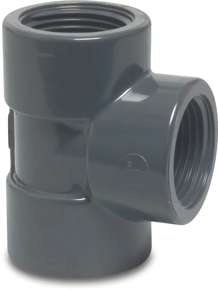 Profec T-piece 90° PVC-U 2 1/2" female thread 10bar grey
