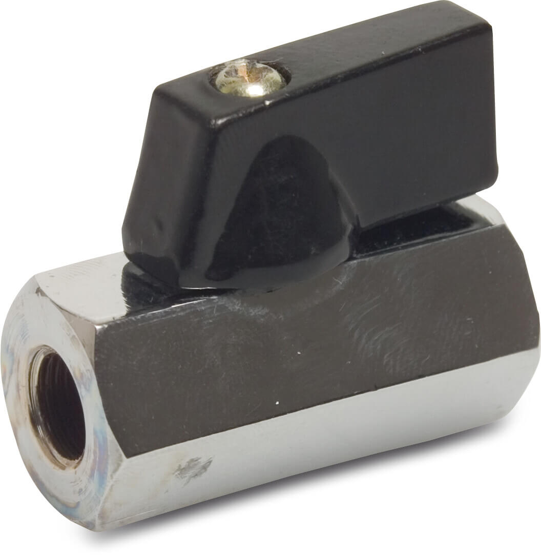 Mini kogelkraan messing verchroomd 1/4" binnendraad 15bar type 400 S1