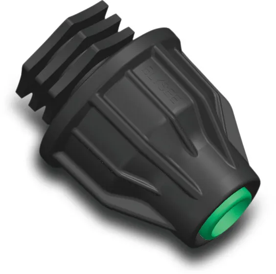 Ändstopp PP 25 mm lås 4bar svart