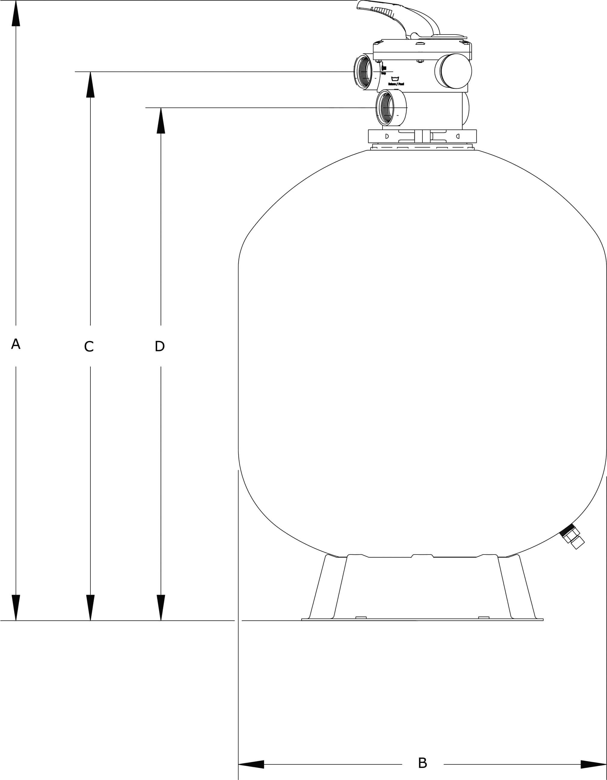 Sand filter PP 50 mm / 1 1/2" female thread 3,75bar beige type T530