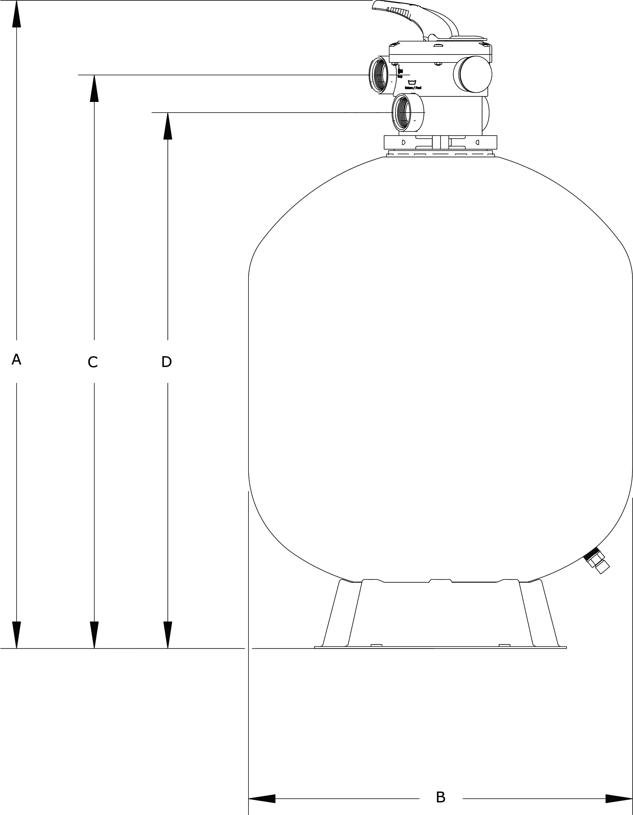 Sandfilter PP 50 mm / 1 1/2" Innengewinde 3,75bar Beige Typ T620