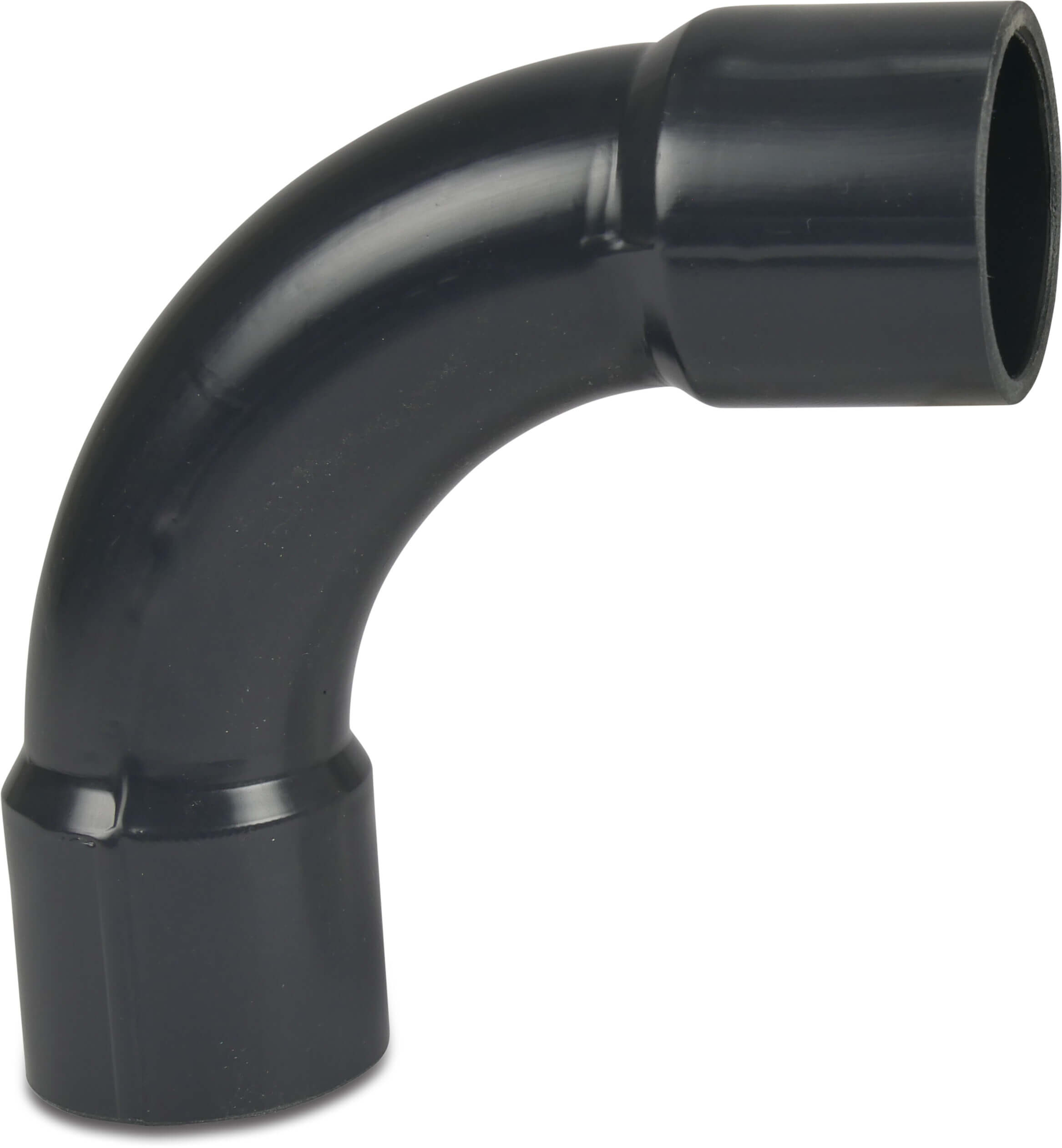 Profec Lång böj 90° PVC-U 200 mm limsockel 12,5bar grå type extruderad