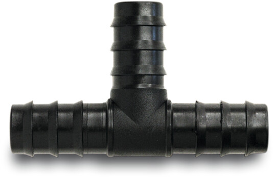 T-stuk 90° PP 40 mm barbed 4bar zwart