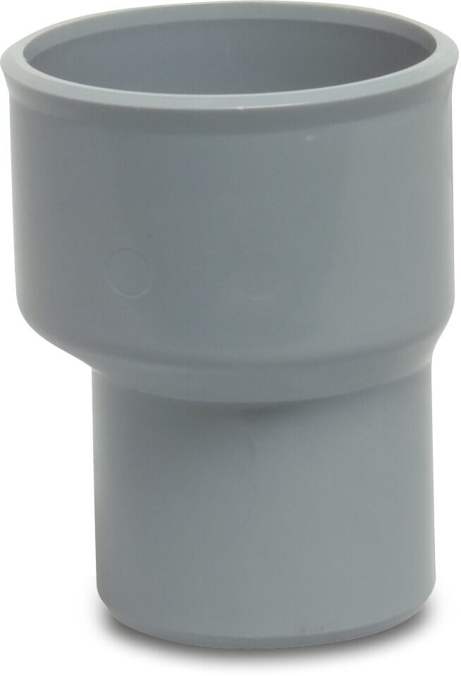 Repair socket PVC-U 40 mm x 33 mm glue socket x insert (in pipe) grey KOMO
