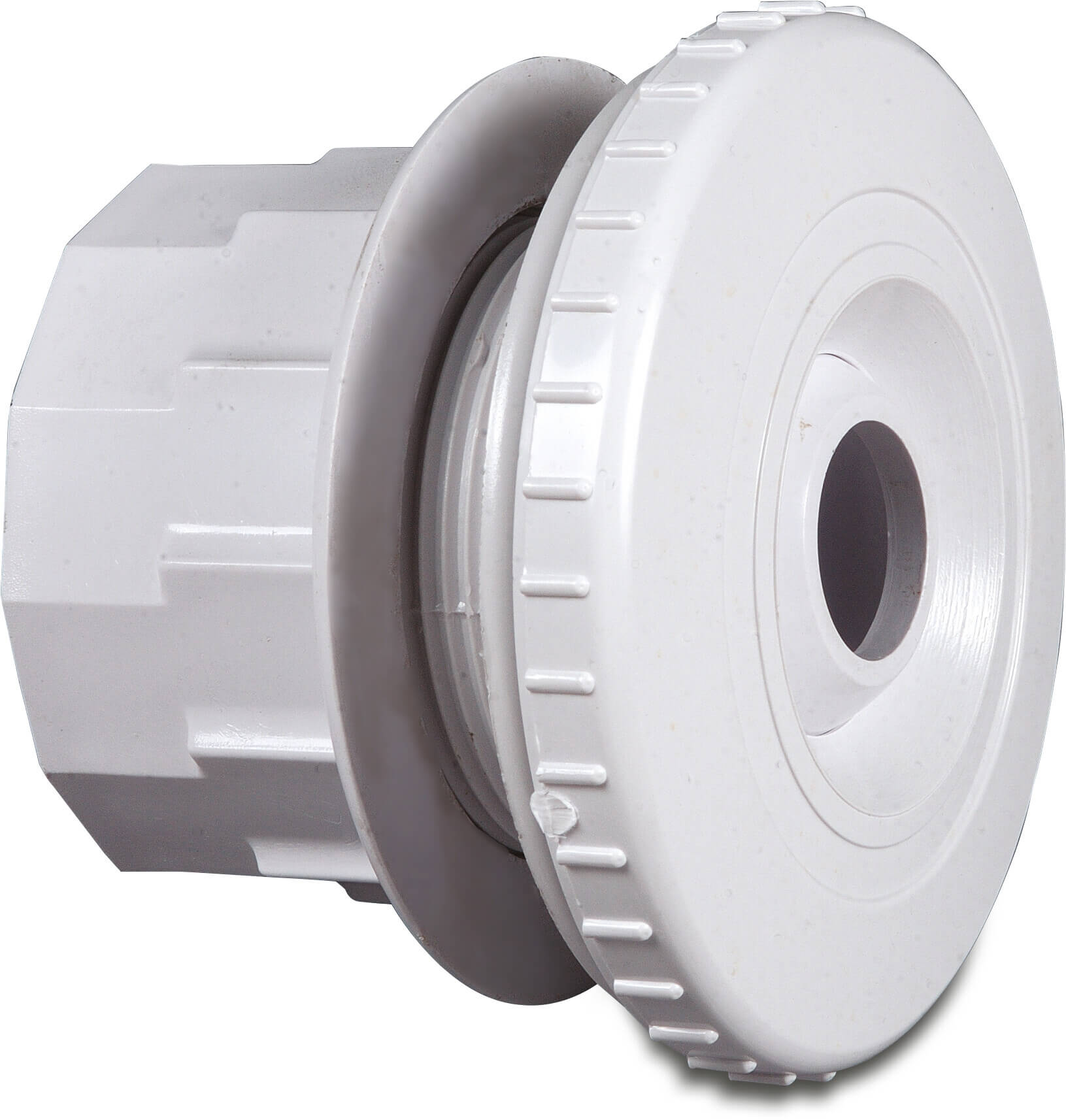 Hayward Justerbart utlopp ABS 1 1/2" x 2" invändig gänga x utvändig gänga vit 22 mm munstycke med låsmutter