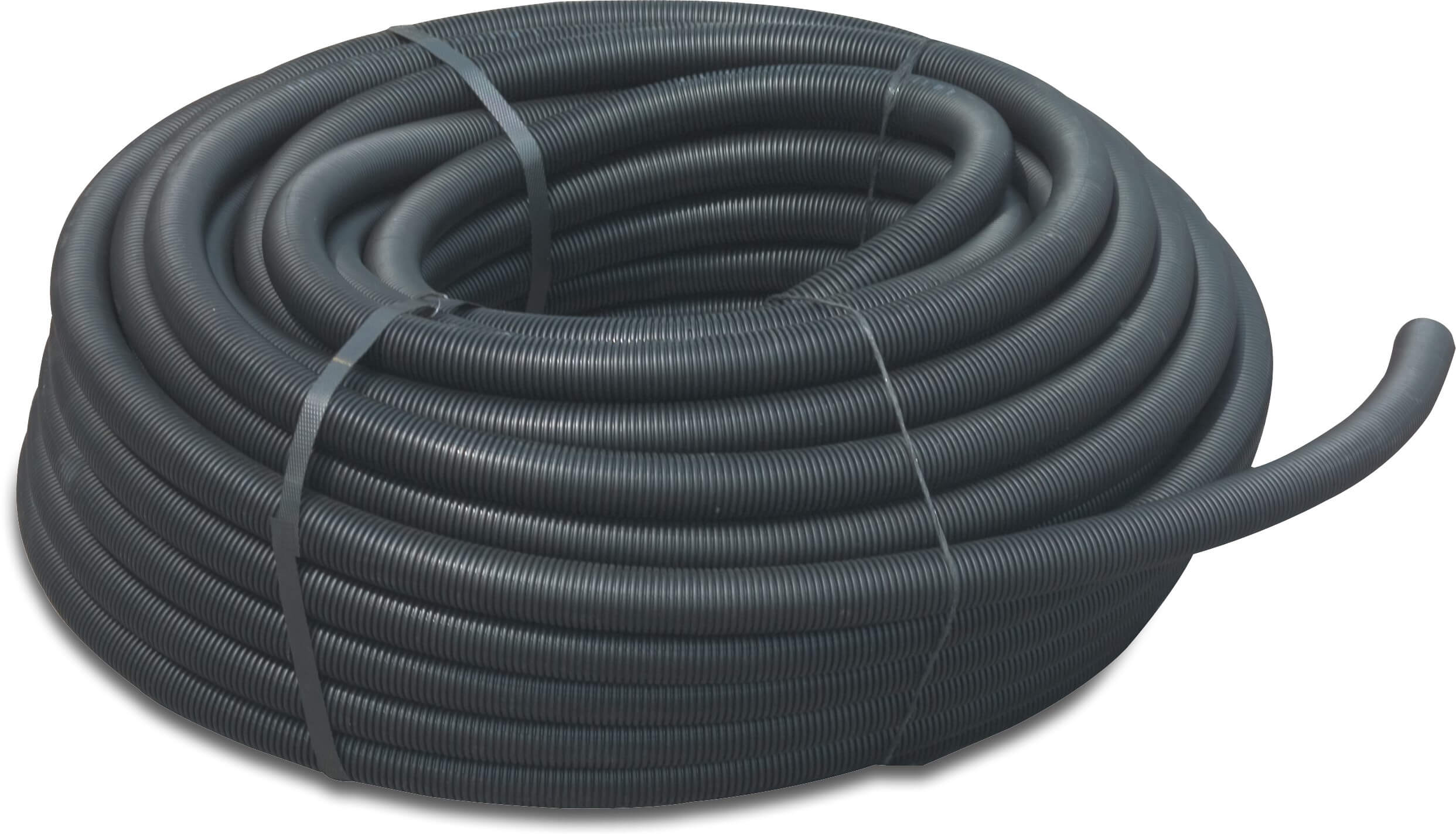 Flexibele mantelbuis PVC-U 16 mm x 3 mm glad zwart 50m