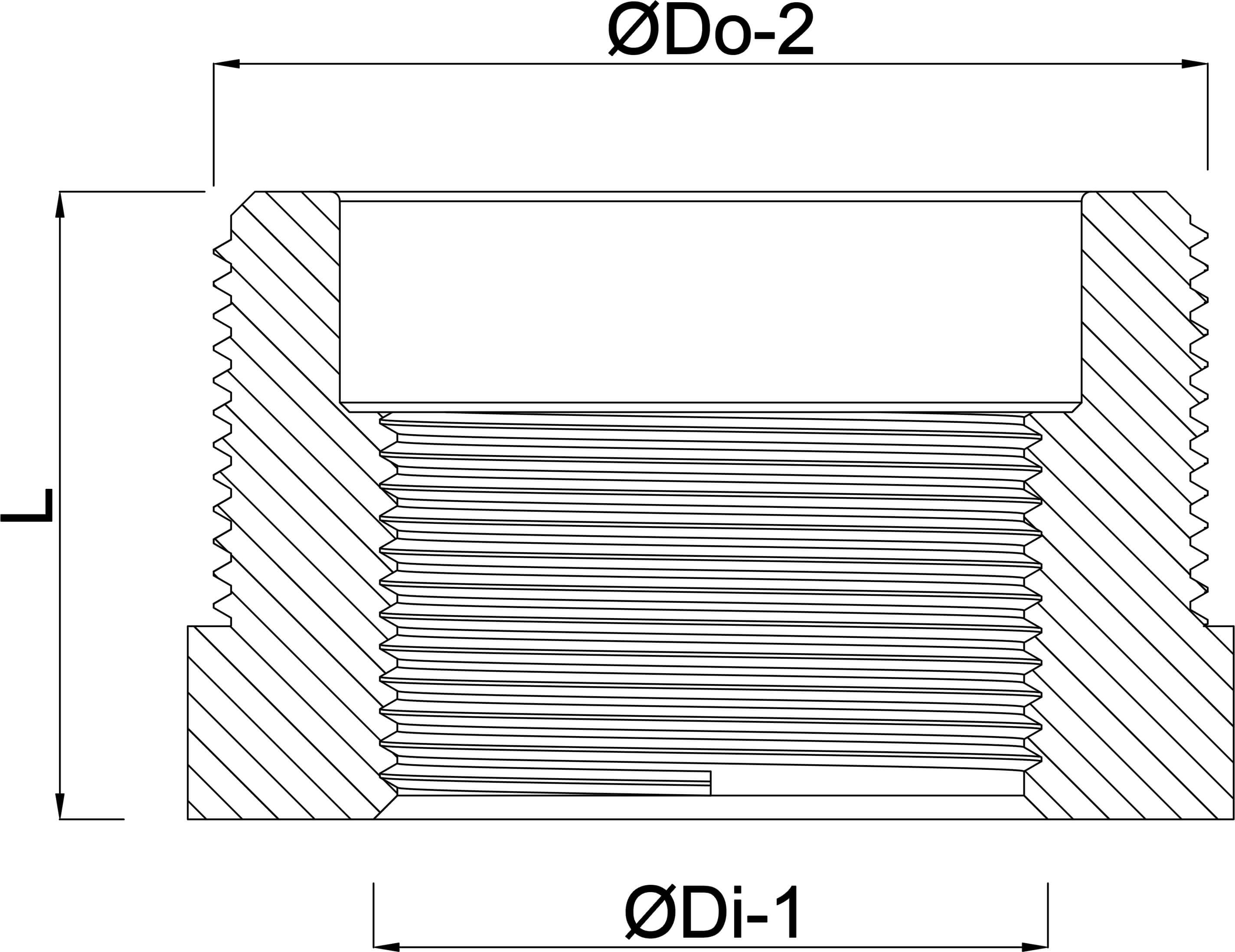 Profec Nr. 241 Reducer bush stainless steel 316 1" x 3/8" male thread x female thread 16bar