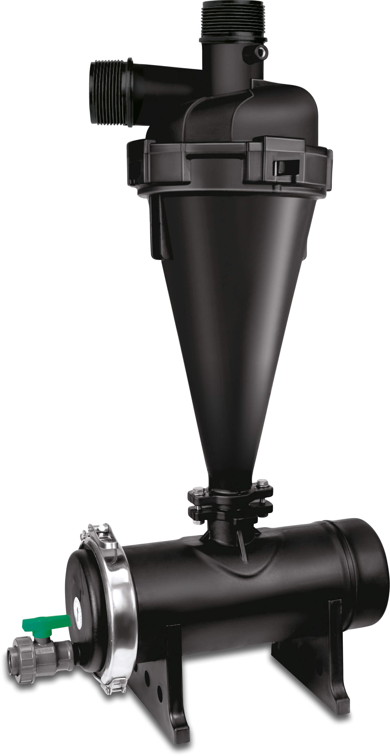 Hydro-cilinder PA glasvezelversterkt 2" buitendraad 6bar zwart type HFP