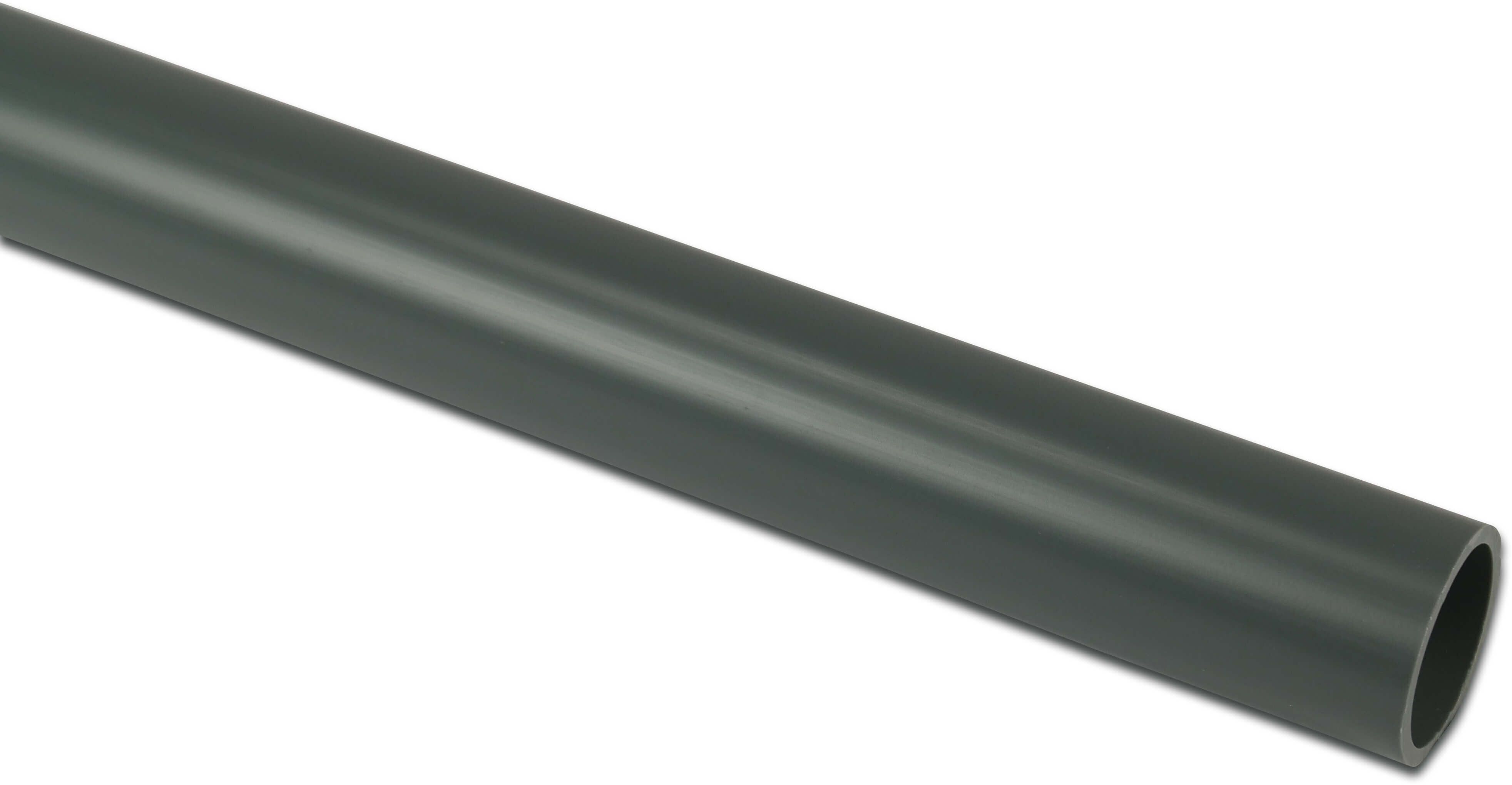 Pressure pipe PVC-U 63 mm x 3,0 mm plain ISO-PN12,5 grey 1m