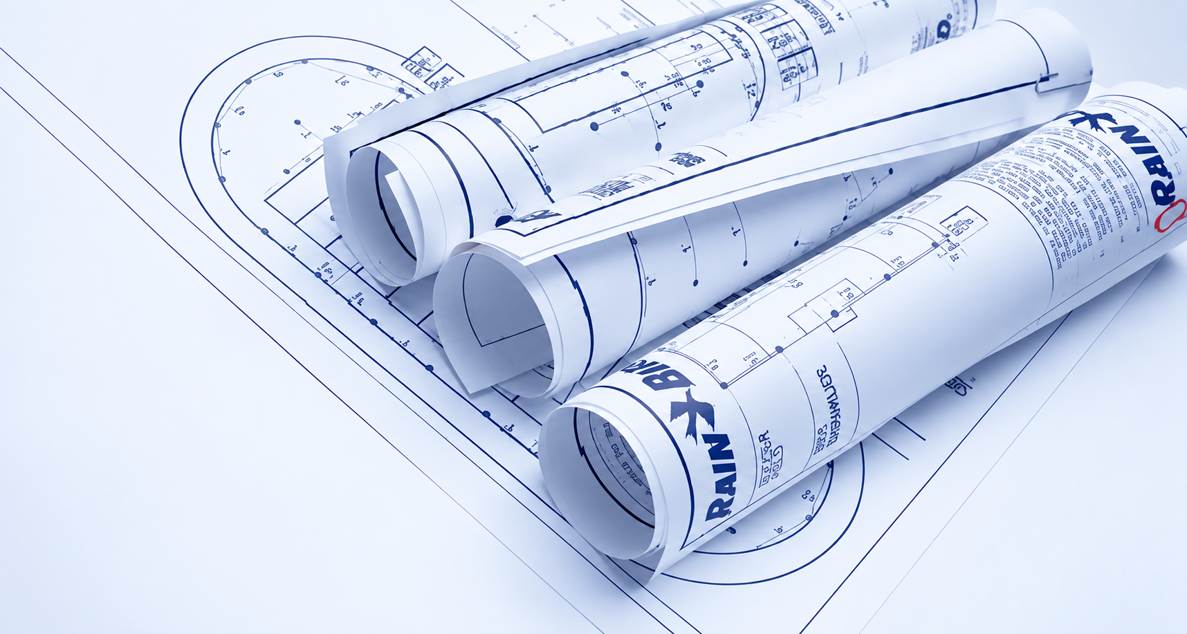 Rolled Rain Bird technical irrigation design plans