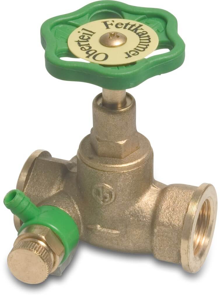 Globe valve brass 1/2" female thread 10bar DVGW type 1110