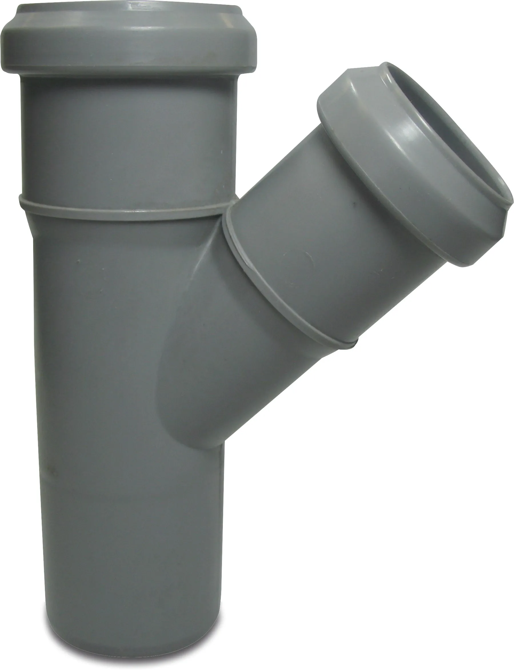 Drainage reducer T-piece 45° PP 40 mm x 32 mm x 40 mm ring seal x ring seal x spigot grey