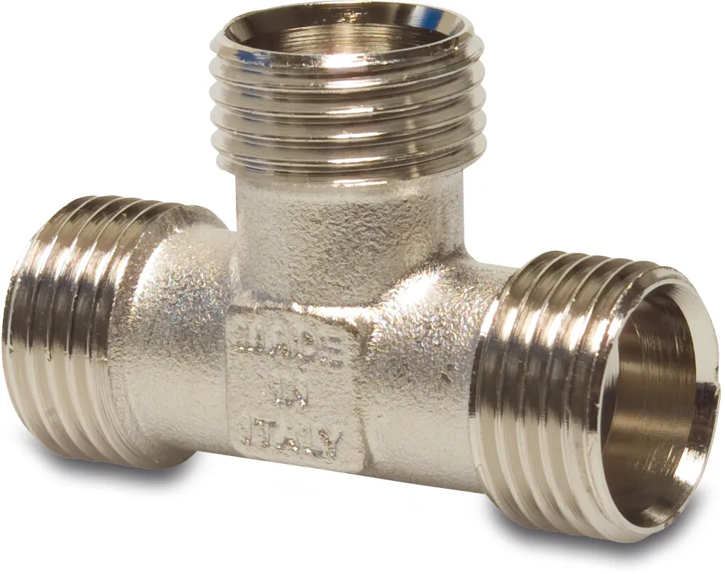 Multi-Fit T-Stück 90° Messing Vernickelt 1/2" Außengewinde 20bar KIWA