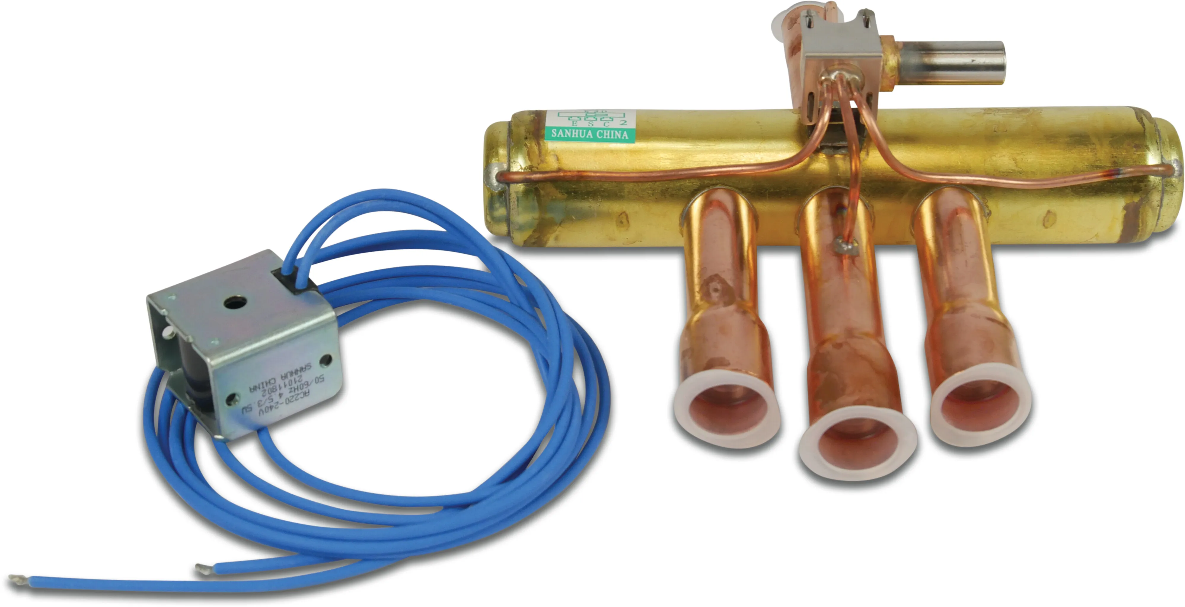 Four-way valve brass & copper for heat pump 180°