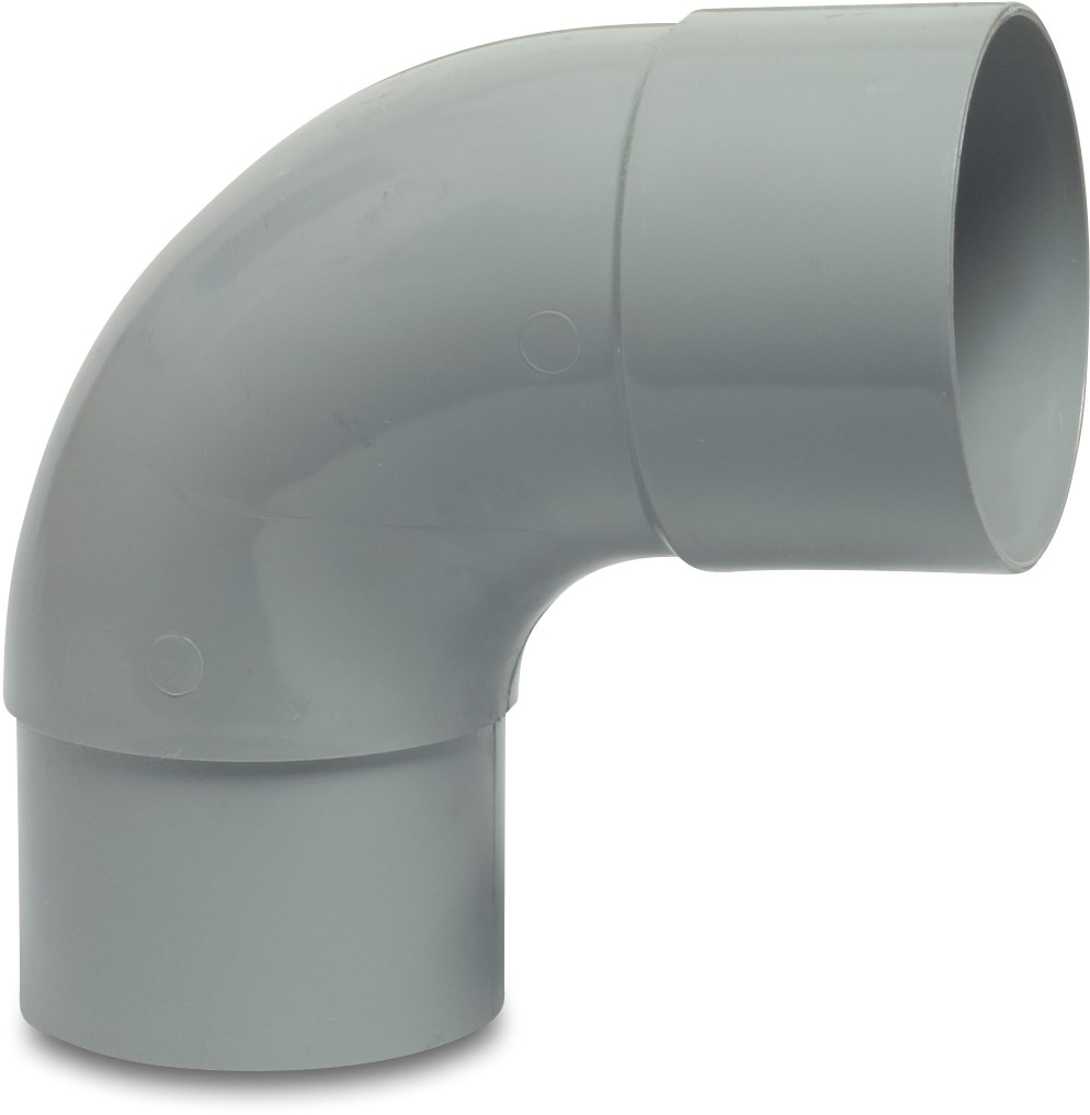 Bend 87° PVC-U 60 mm glue socket x insert (in pipe) grey