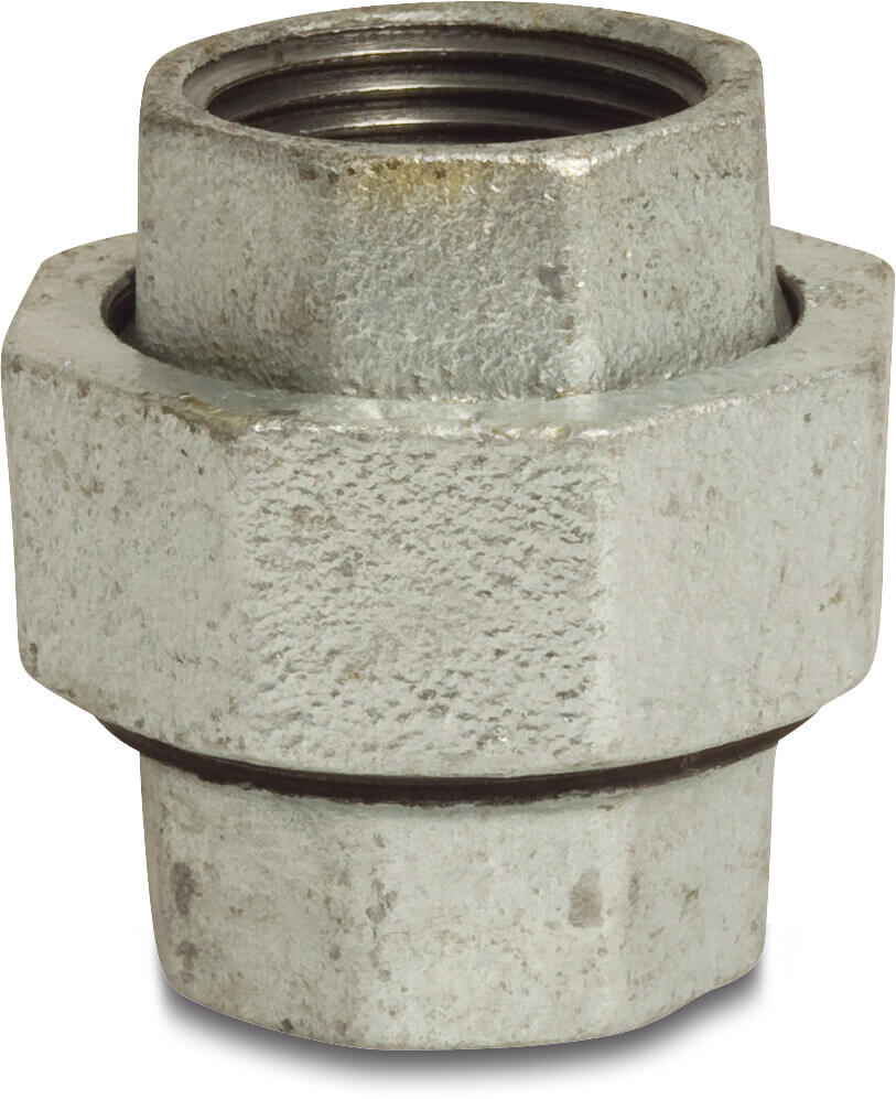 Profec Nr. 340 Union coupler cast iron galvanised 3/8" female thread 25bar DVGW type conical