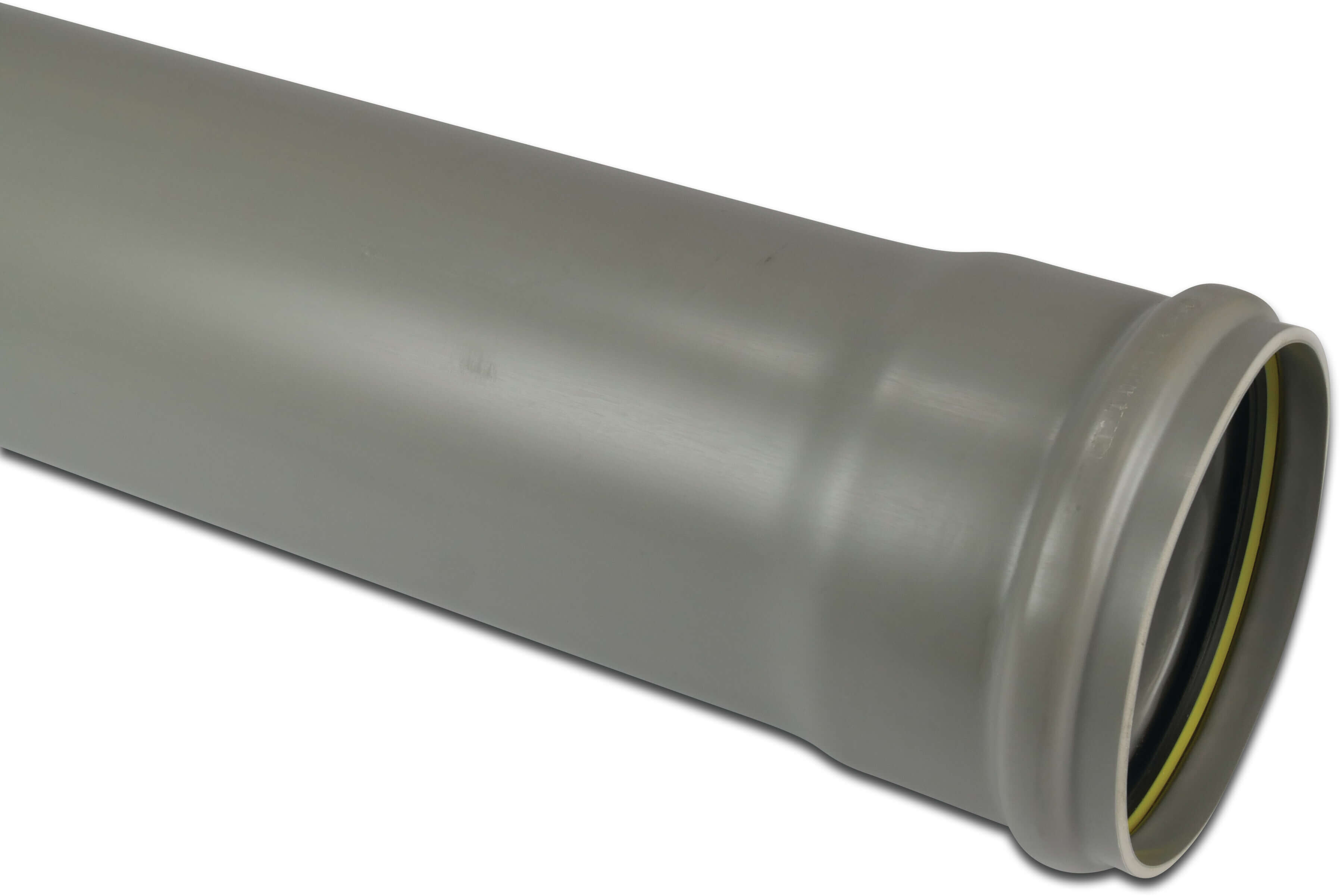 Drainage pipe PVC-U 160 mm x 4,0 mm SN4 ring seal x plain grey 5m BENOR