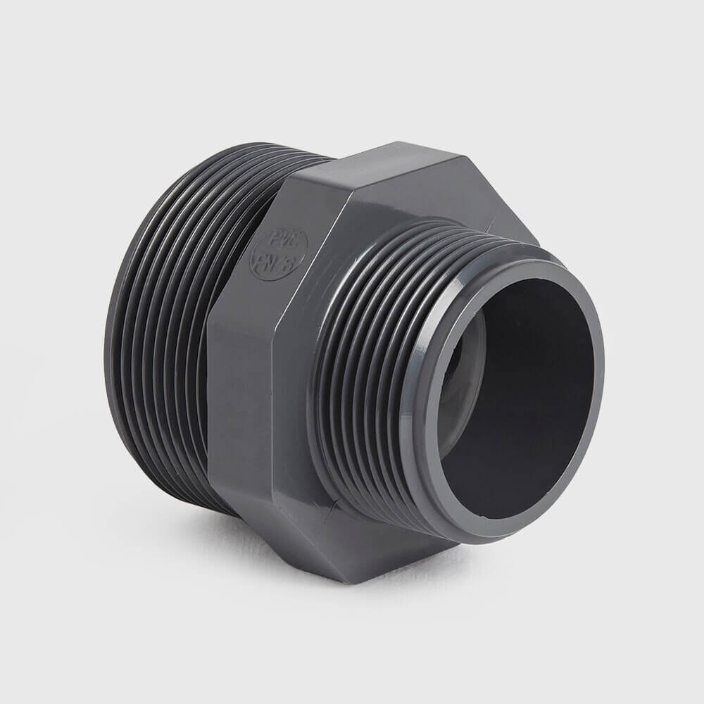 Comer Reducing nipple hexagonal PVC-U 1" x 3/4" male thread WRAS