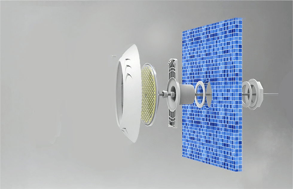 Flotide Dimmbare Schwimmbad LED Lampe Polycarbonat 12VAC Typ Wandbefestigung RGBW 35W