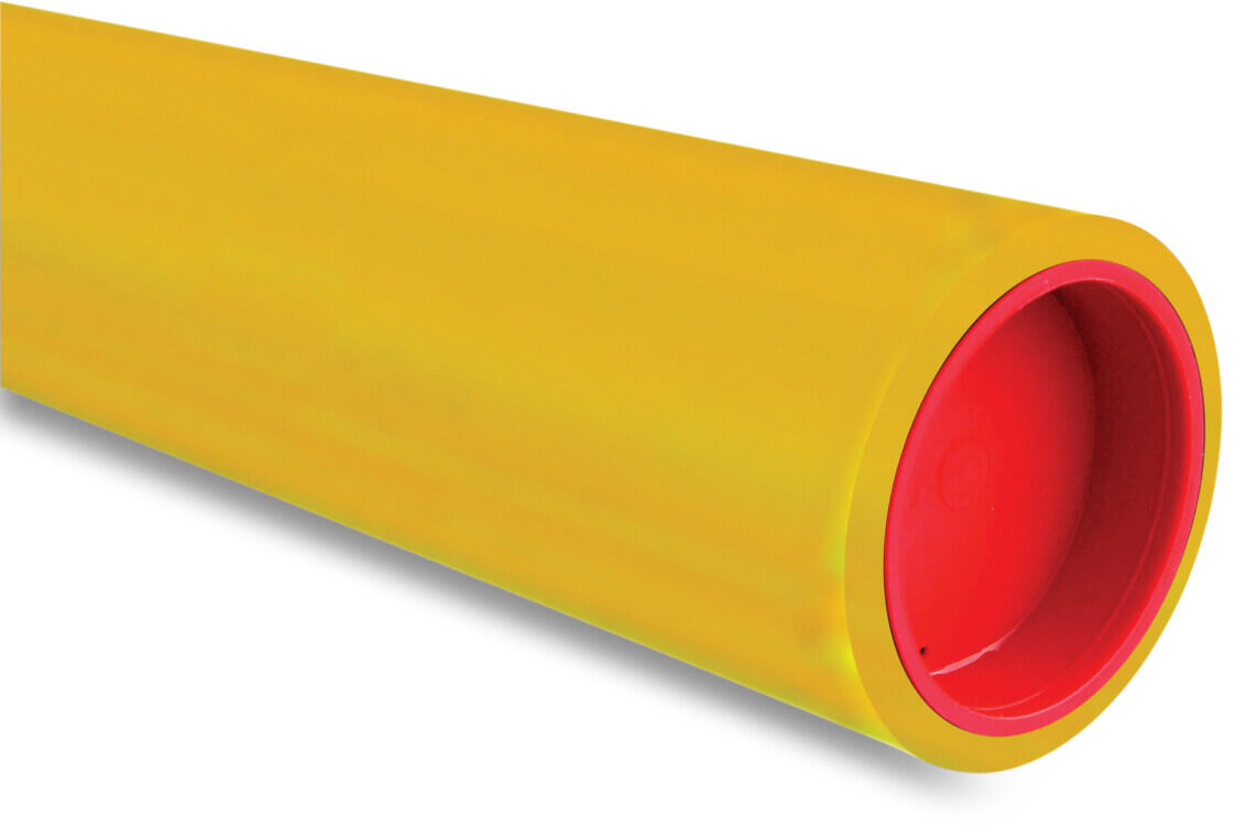Pressure pipe PE80 50 mm x 2,9 mm plain SDR17,6 4bar yellow 100m GASTEC