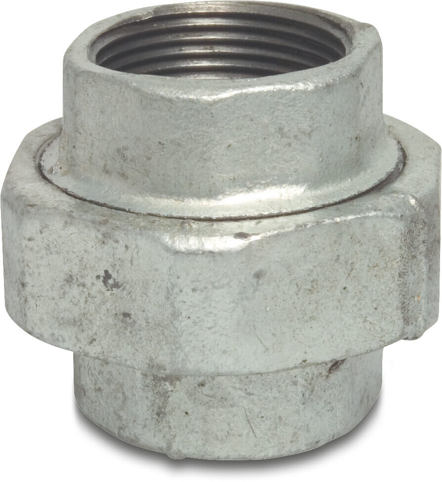 Profec Nr. 330 Union coupler cast iron galvanised 2 1/2" female thread 25bar DVGW type flat