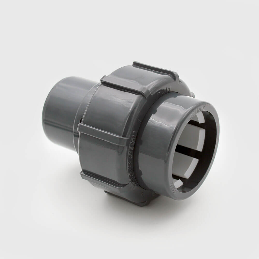 Adaptor socket PVC-U 50 mm x 2" compression x male thread 4bar grey