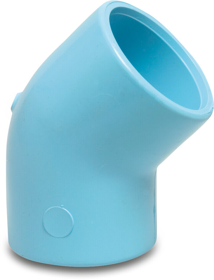 Elbow 45° PVR 25 mm glue socket 12,5bar blue