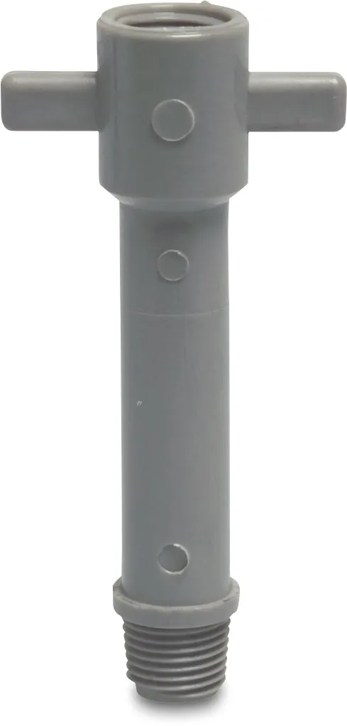 VDL Verlängerungsrohr Kunststoff 3/8WW Innengewinde x Außengewinde 6cm Schwarz