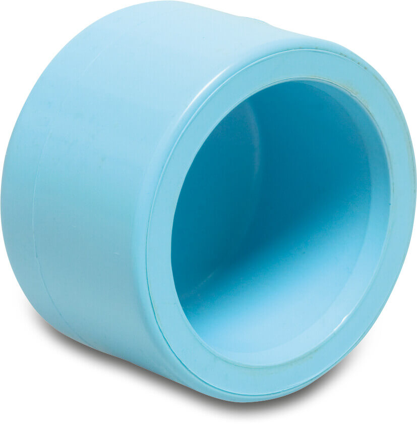 Cap PVR 50 mm glue socket 12,5bar blue