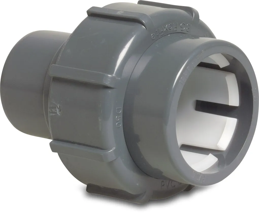 Verschraubung PVC-U 50 mm Klemm x Klebestutzen 4bar Grau