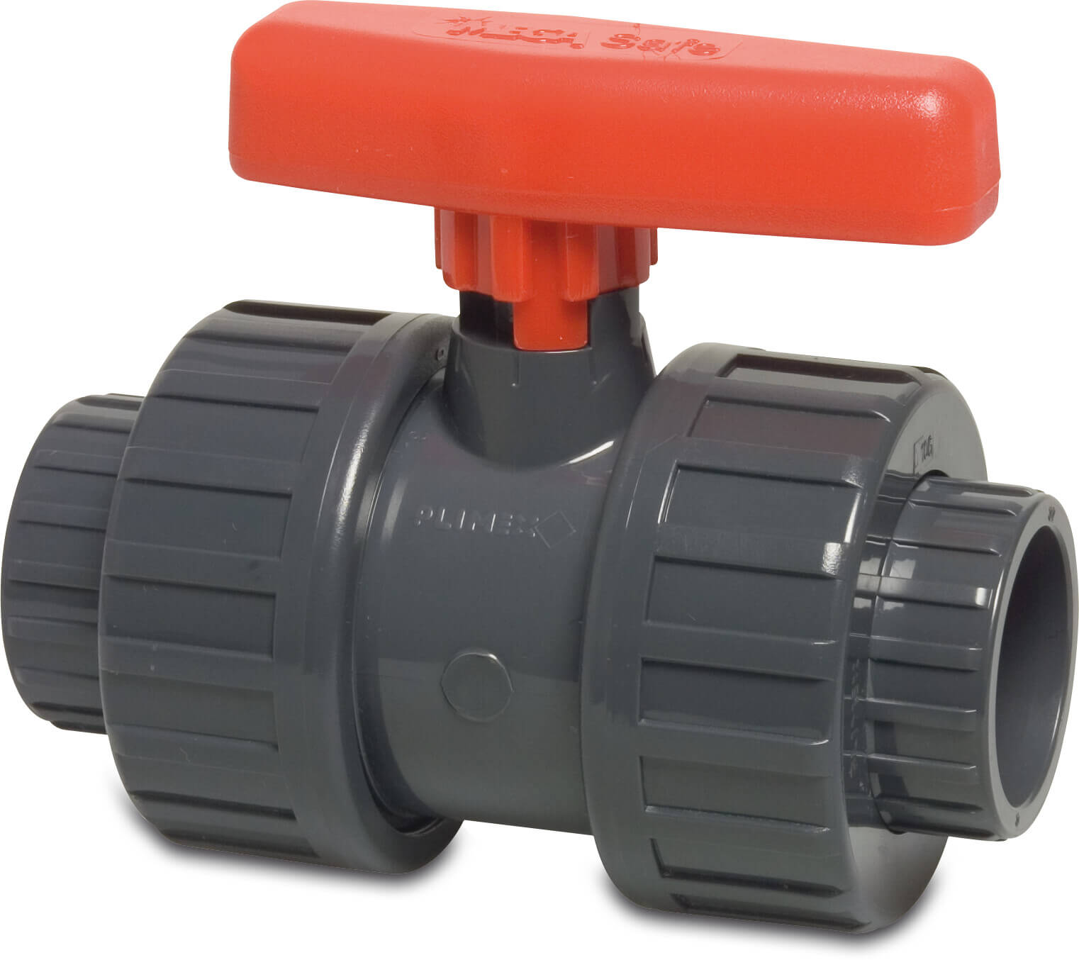 Profec Ball valve PVC-U 50 mm glue socket 16bar DN40 grey type Safe 600