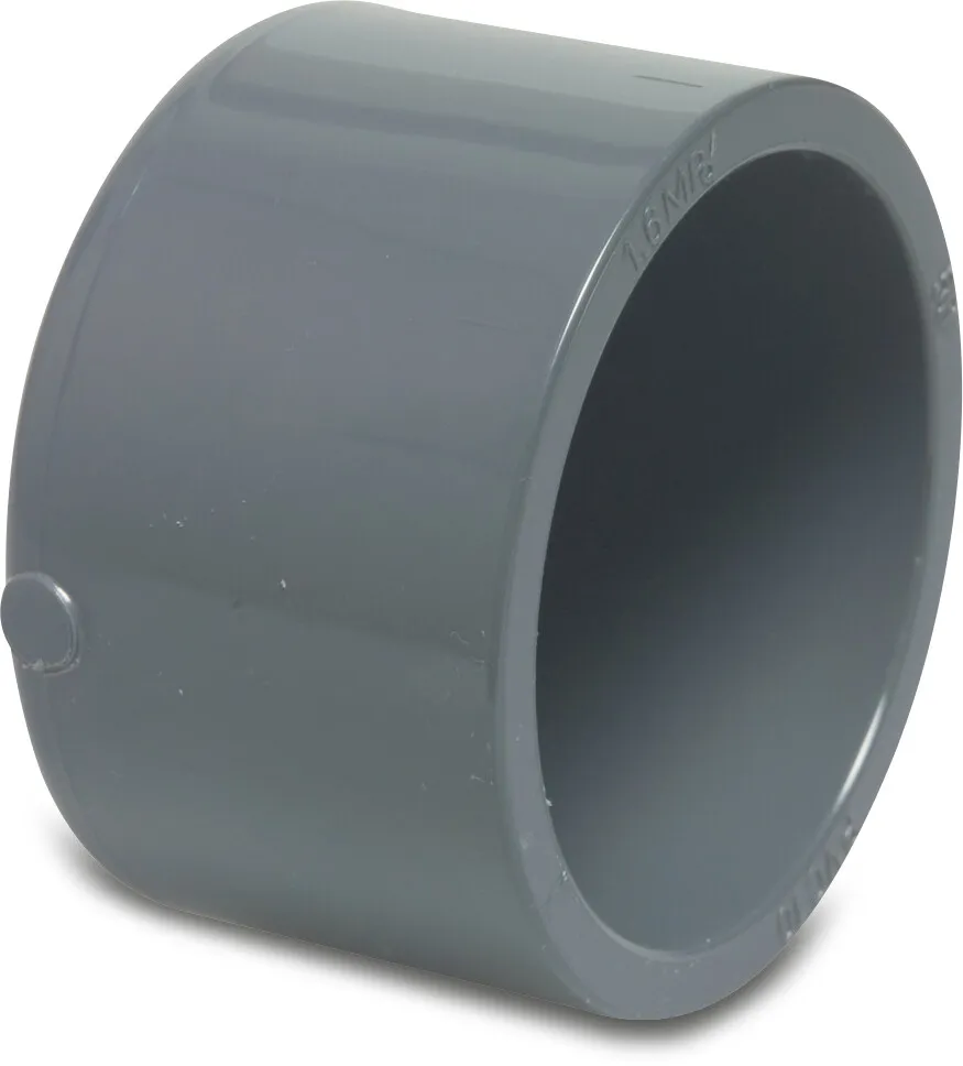 Cap PVC-U 50 mm glue socket 16bar grey