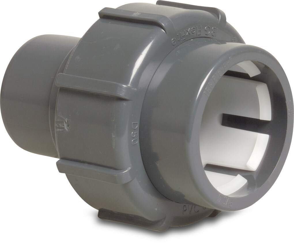 Adaptor socket PVC-U 50 mm compression x glue spigot 4bar grey