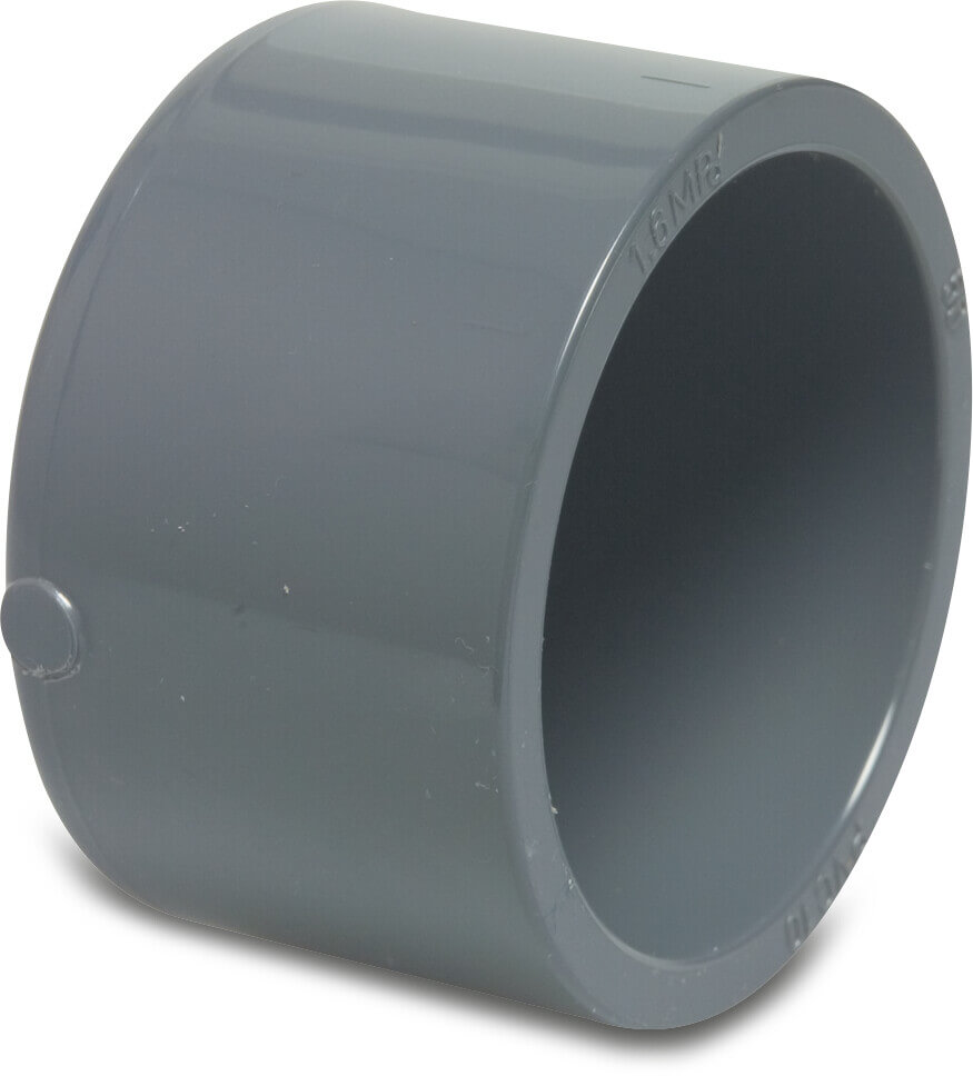 Cap PVC-U 16 mm glue socket 16bar grey